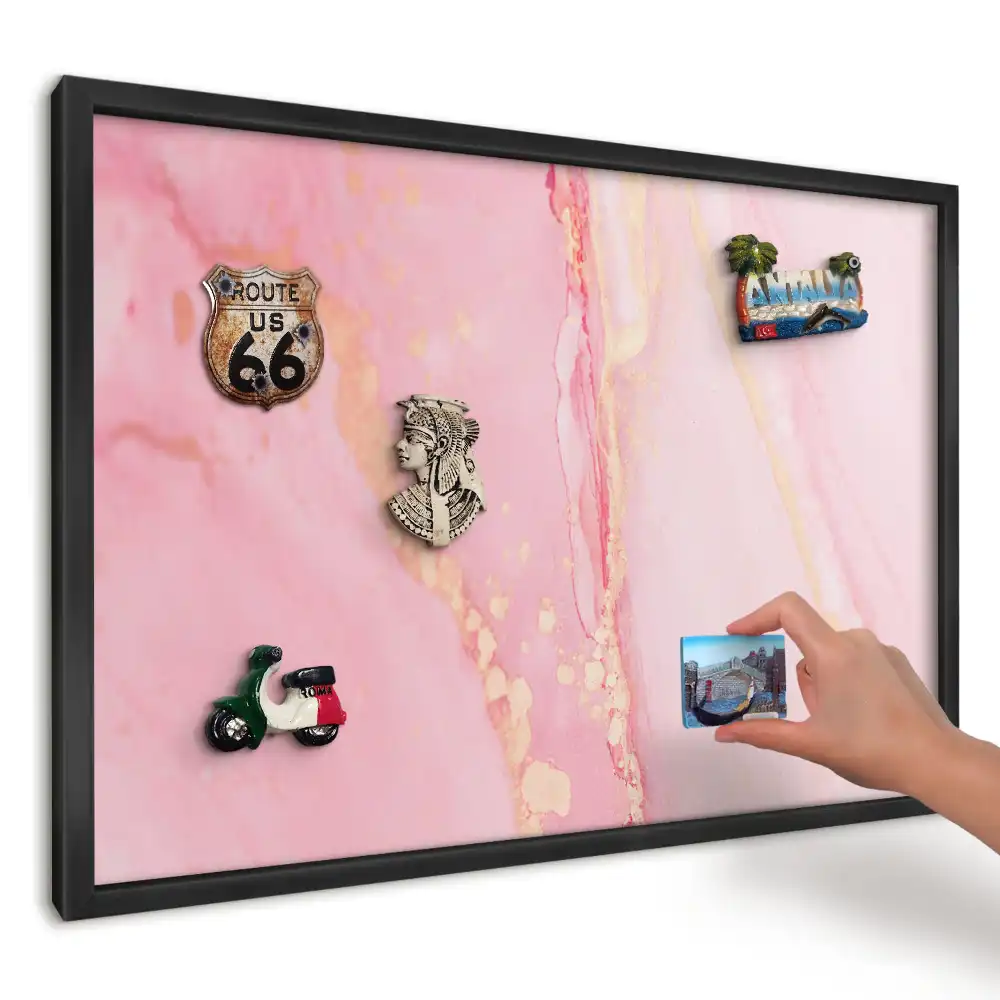 Magnetická tabule do kuchyně Abstraktní růžová a béžová