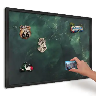Magnetická tabule do kuchyně v tmavě zelené barvě s jemnými linkami