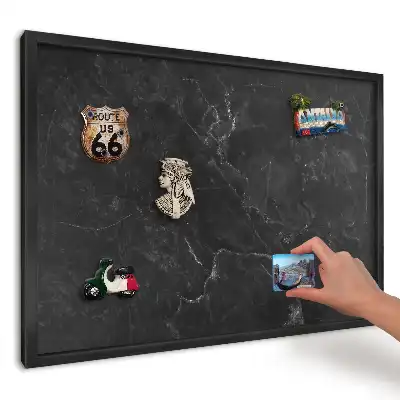 Magnetická tabule s texturou černého mramoru s bílými žilkami