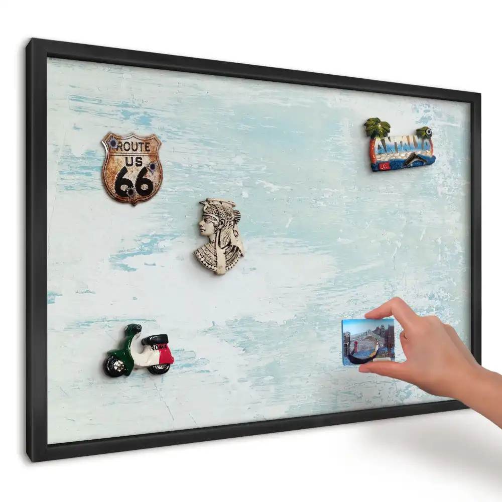 Magnetická kuchyňská tabule v modrošedém designu