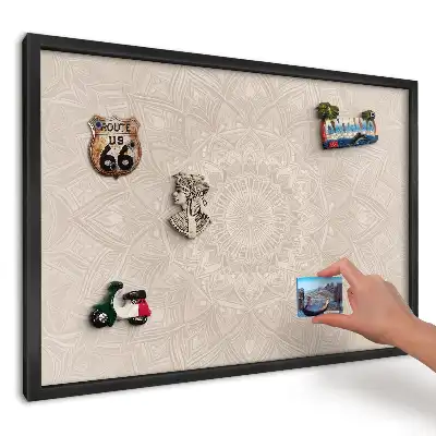 Magnetická kuchyňská tabule Geometrie krémové mandaly