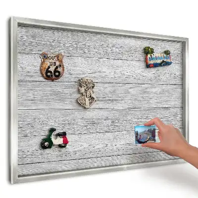 Magnetická tabule šedá s elegantním dřevěným rámem