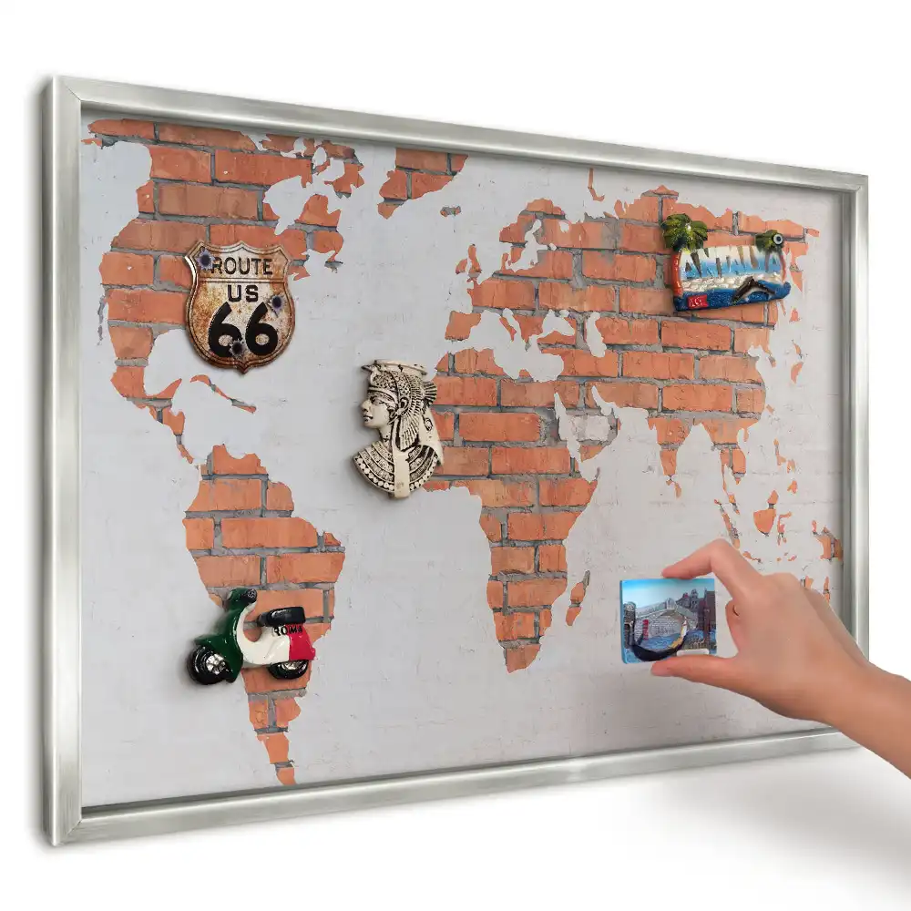 Magnetická nástěnná mapa světa v bílém provedení