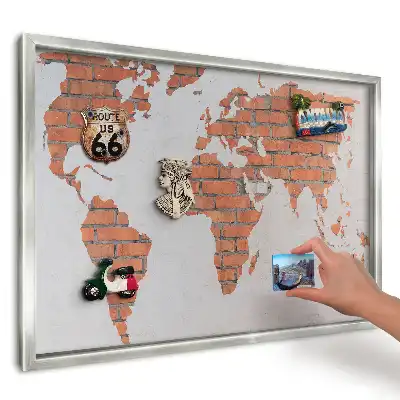 Magnetická nástěnná mapa světa v bílém provedení