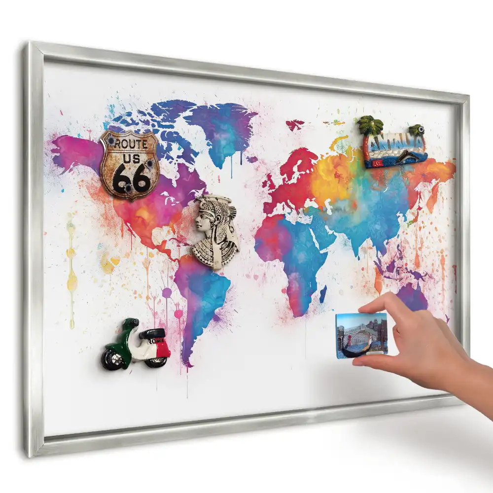 Magnetická tabule Akvarelová mapa světa