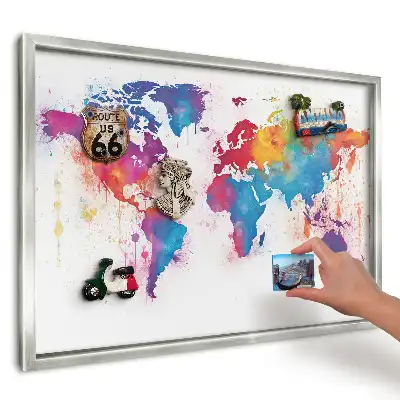 Magnetická tabule Akvarelová mapa světa
