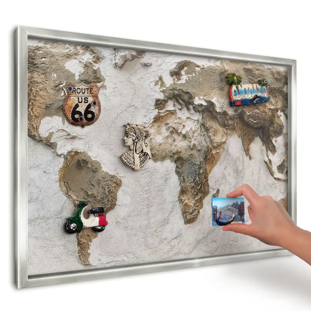 Magnetická nástěnná tabule reliéfní mapa Země