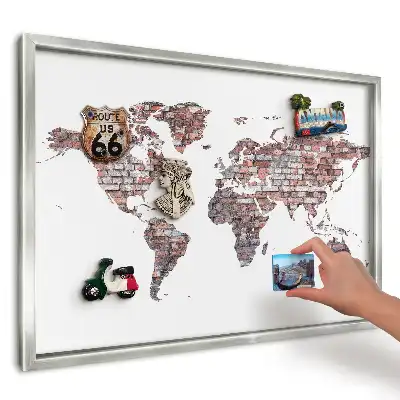 Nástěnná magnetická tabule Stylový cihlový svět