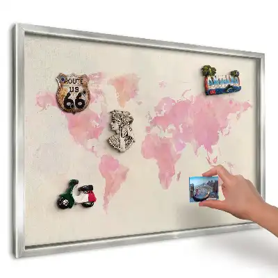 Magnetická nástěnná tabule Harmonická akvarelová mapa