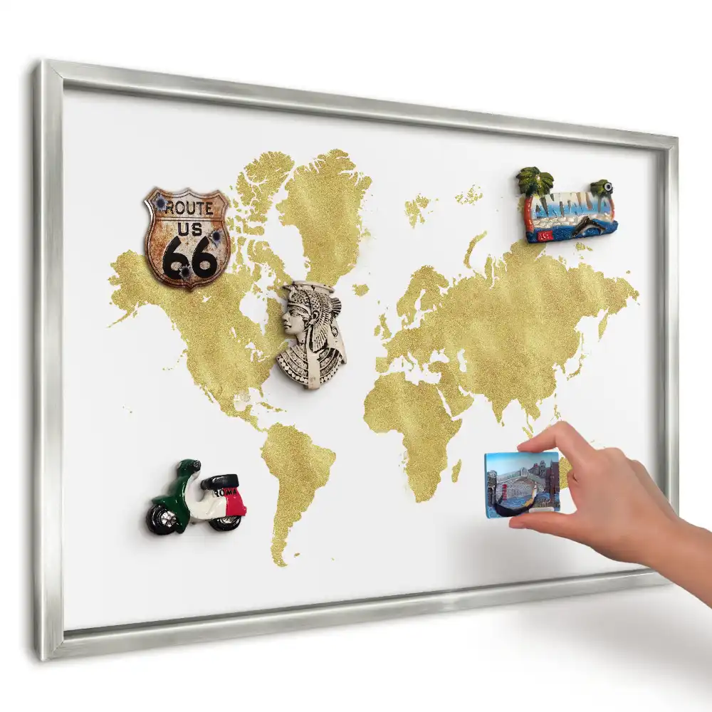 Magnetická tabule Žlutá mapa na bílém