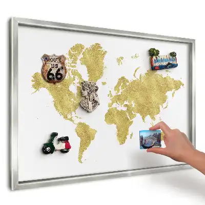 Magnetická tabule Žlutá mapa na bílém