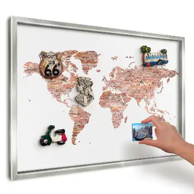 Magnetická tabule Cihlový svět na bílém