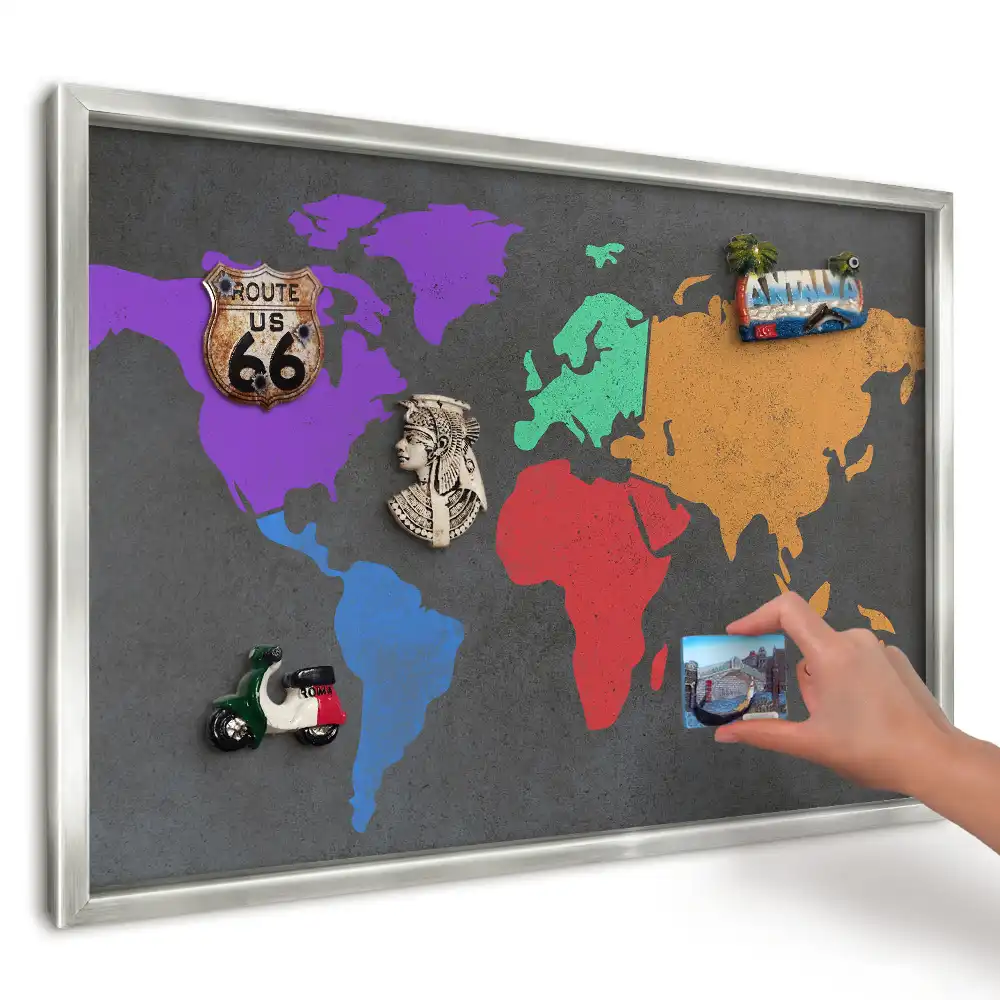 Magnetická tabule barevná mapa na tmě