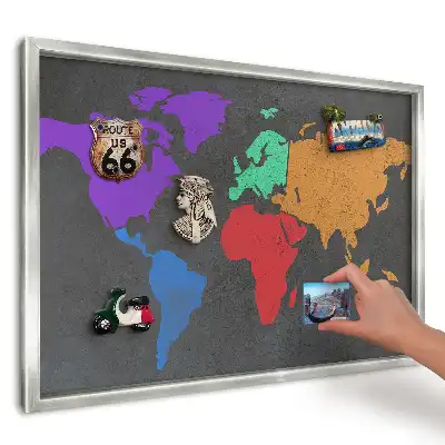 Magnetická tabule barevná mapa na tmě