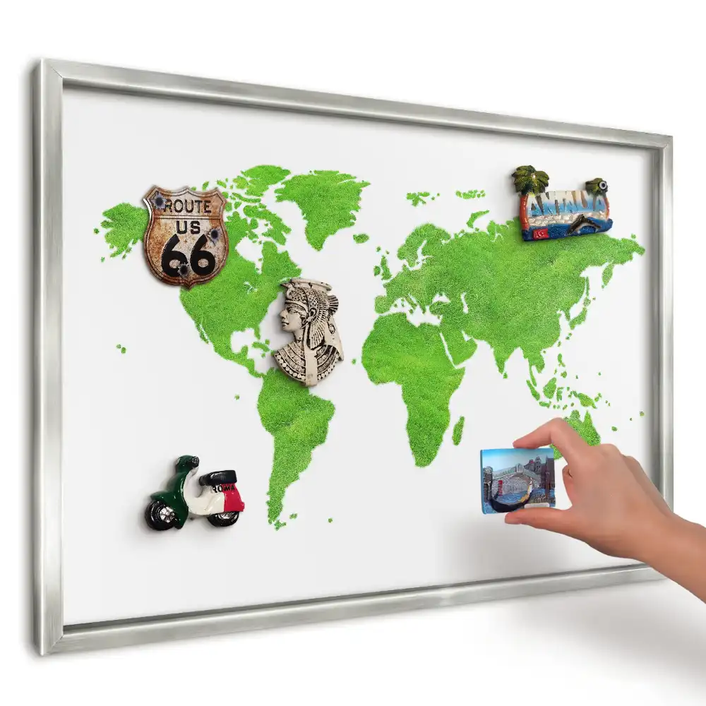 Magnetická tabule na zeď Zelená mapa na bílém
