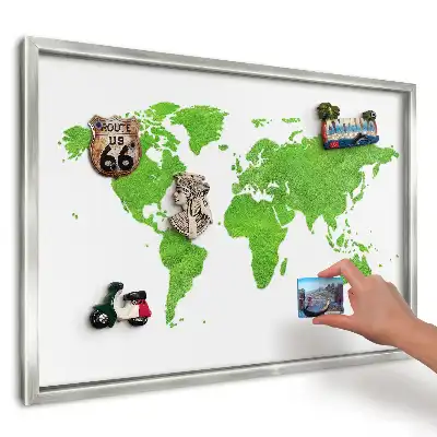 Magnetická tabule na zeď Zelená mapa na bílém