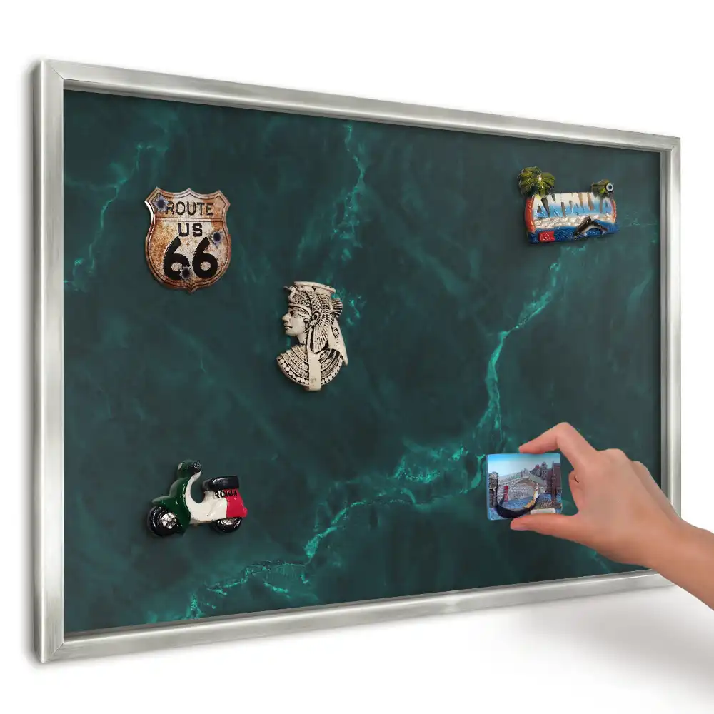 Magnetická tabule s motivem tmavě zeleného mramoru