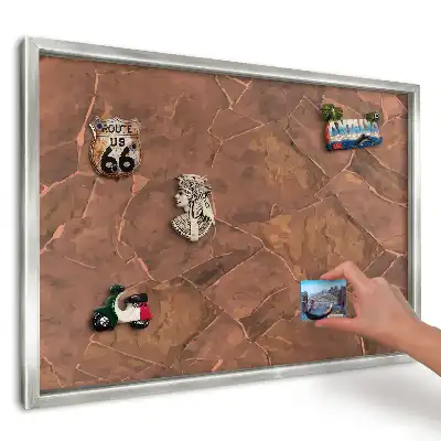 Magnetická tabule na zeď v designu hnědé kamenné desky