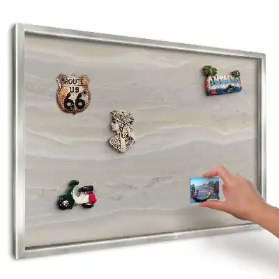 Magnetická tabule se vzorem šedobéžových mramorových vln