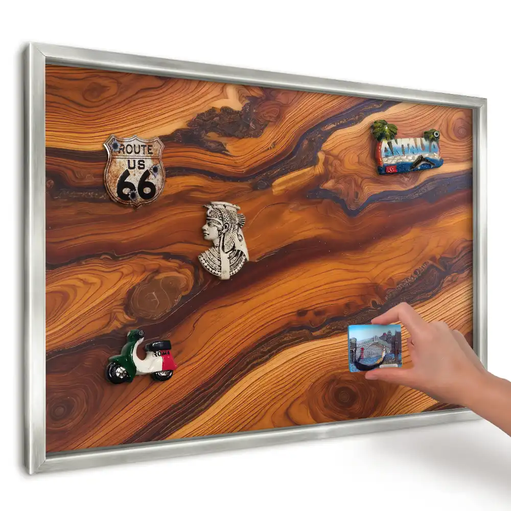 Magnetická tabule na zeď s motivem hnědé dřevěné textury