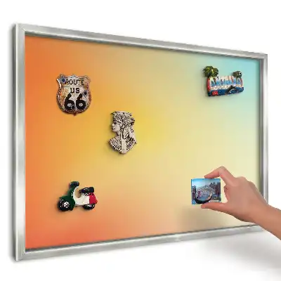 Nástěnná magnetická tabule s oranžovo-žluto-modrým přechodem