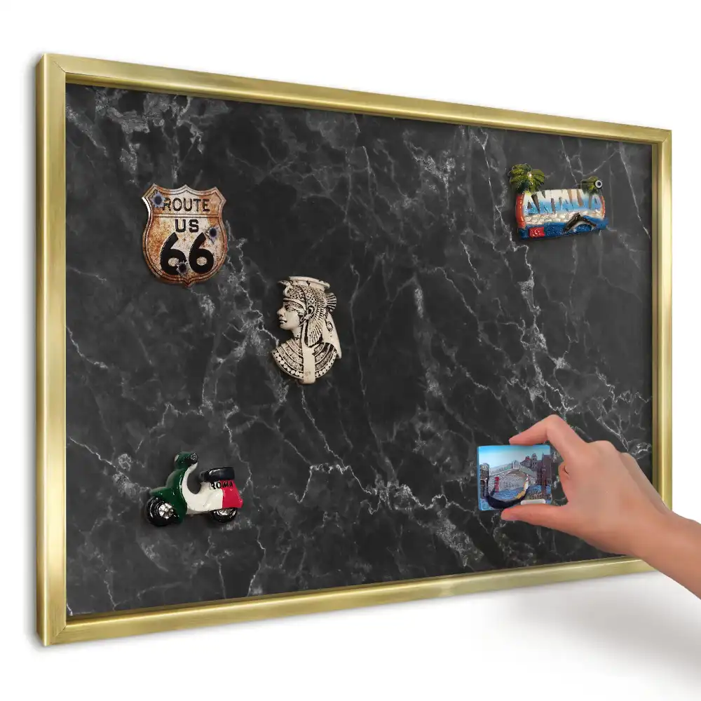 Magnetická nástěnka tmavý mramor se světlým žilkováním