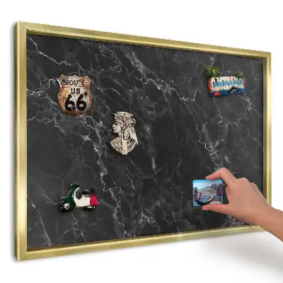 Magnetická nástěnka Kontrastní černý mramor
