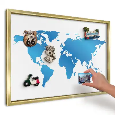 Magnetická nástěnka Modrá mapa světa