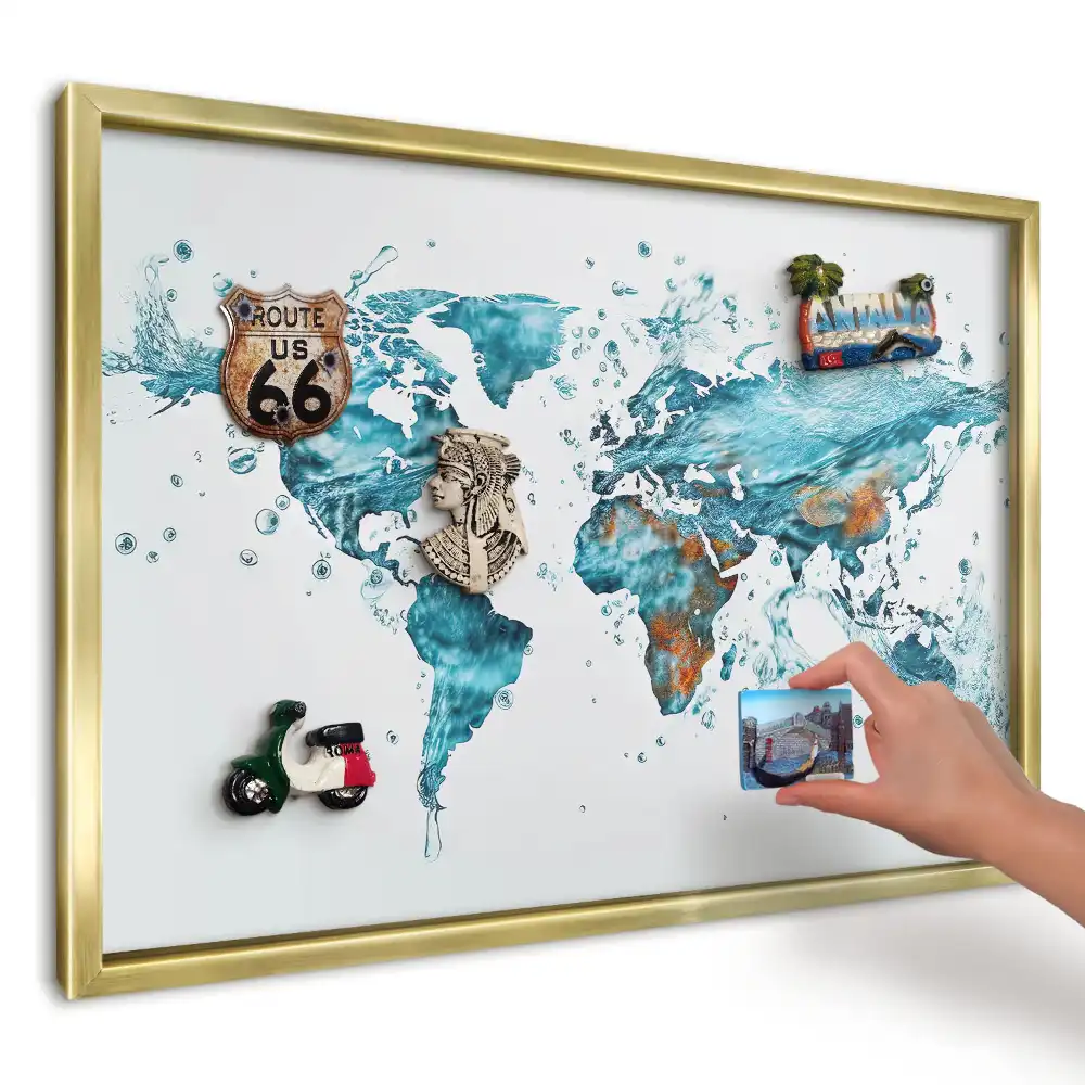 Magnetická nástěnka Mapa tyrkysové vody