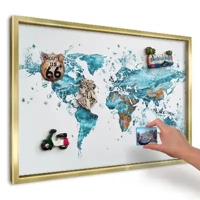 Magnetická nástěnka Mapa tyrkysové vody