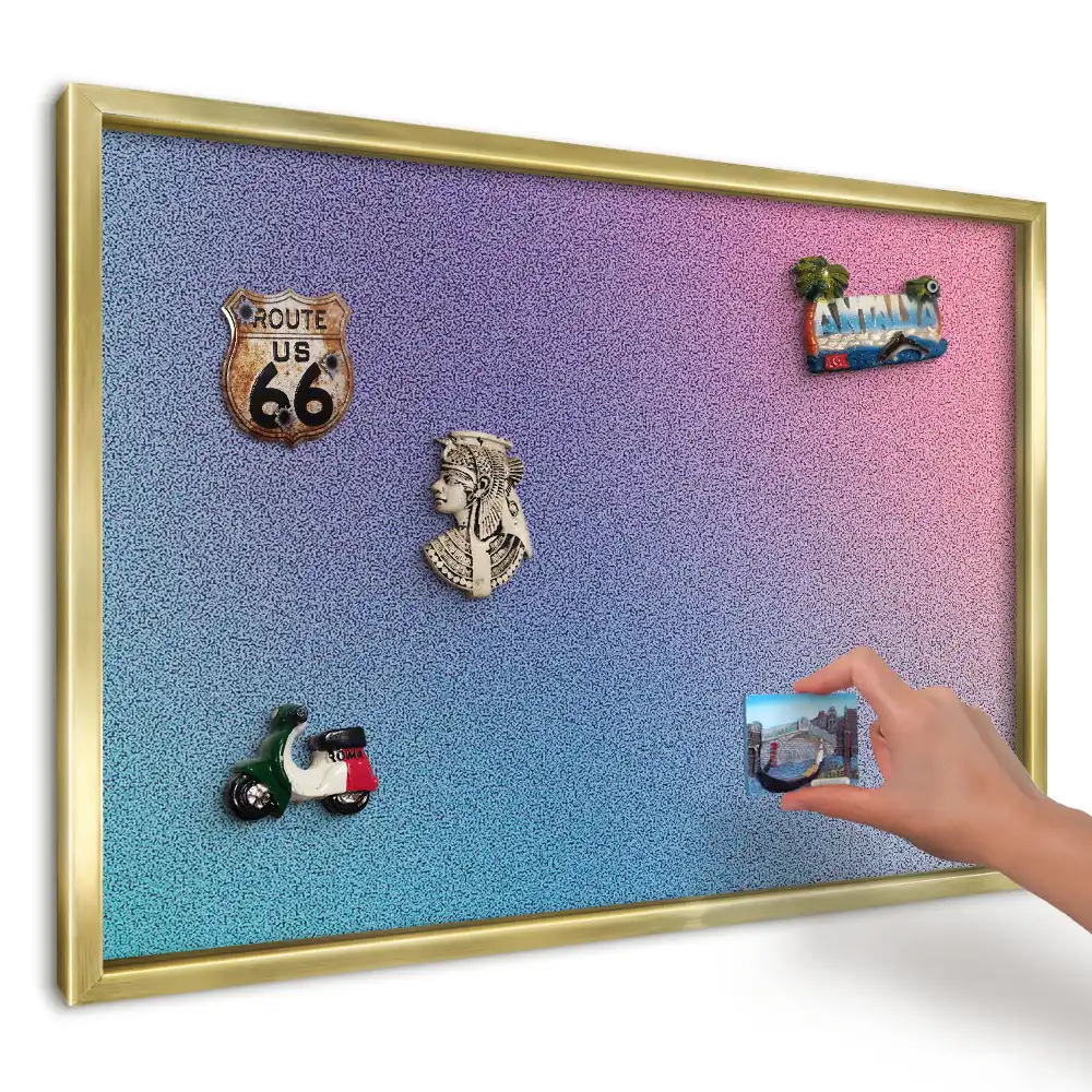 Magnetická nástěnka s tyrkysově růžovým přechodem