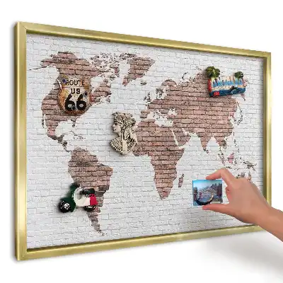 Magnetická nástěnka Mapa na cihlové zdi