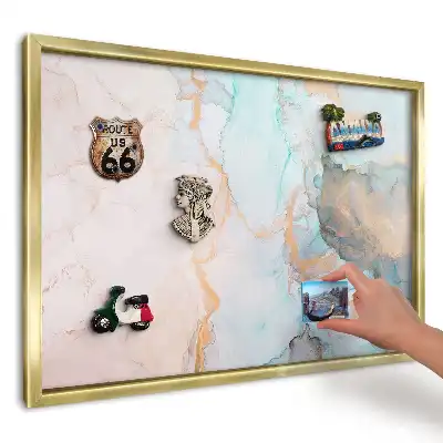 Magnetická tabule na magnety v tekutě béžové, modré a šedé barvě
