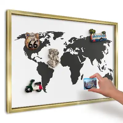 Magnetická tabule Elegantní černobílá mapa