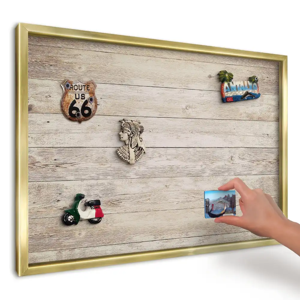 Magnetická tabule s motivem rustikálních starých prken
