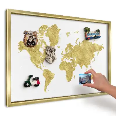 Magnetická nástěnka Žlutá mapa na bílém