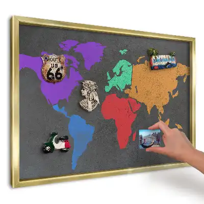 Magnetická nástěnka Barevná mapa na tmavém pozadí
