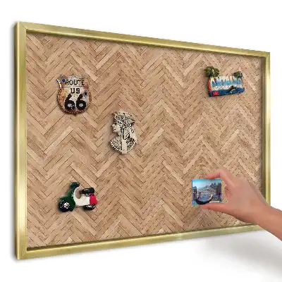Magnetická tabule s dekorem teplé dřevěné rybí kosti