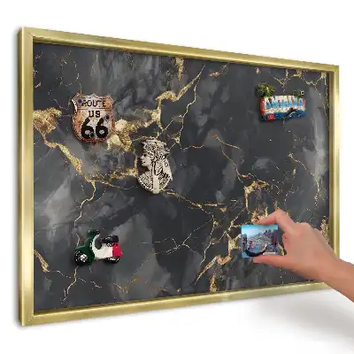 Magnetická tabule Černá a zlatá abstrakce