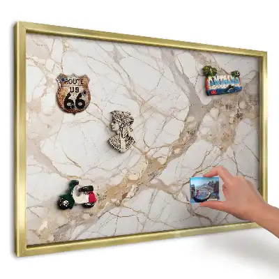 Magnetická nástěnka se vzorem světlého hnědého mramoru