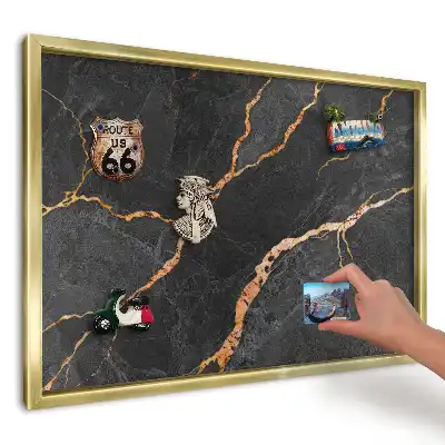 Magnetická nástěnka Černé a oranžové čáry