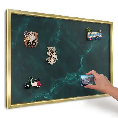 Magnetická nástěnka Tmavě zelený mramor