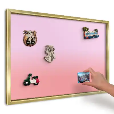 Magnetická tabule s gradientem v růžové a lososové barvě