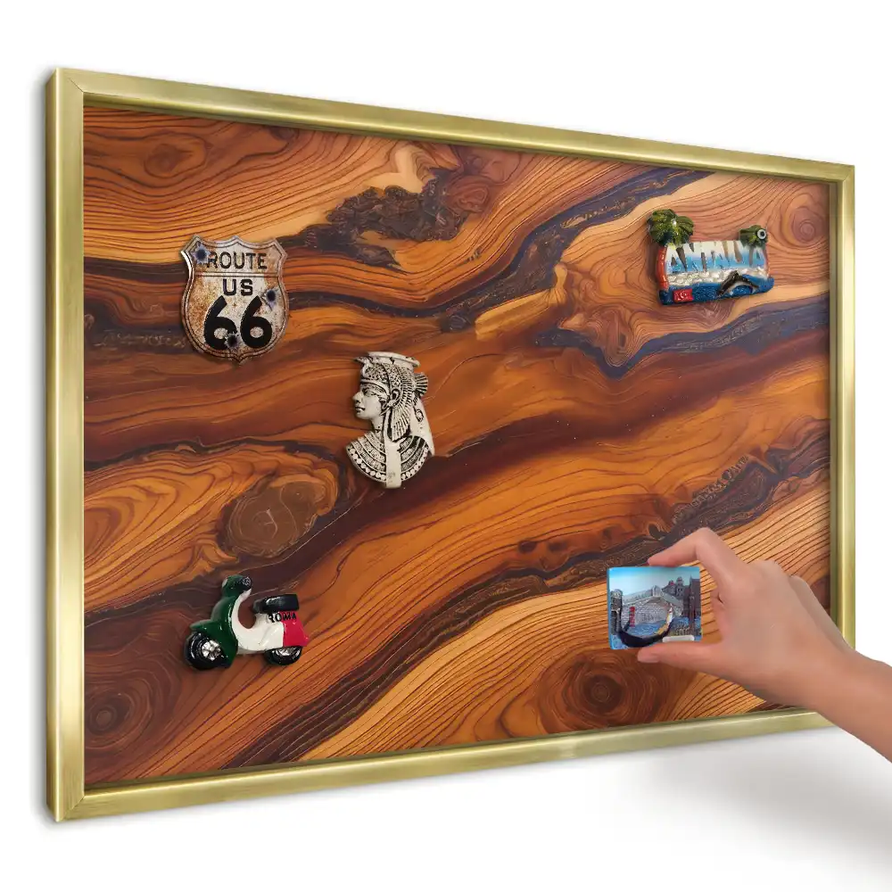 Magnetická tabule s dekorem hnědého dřeva