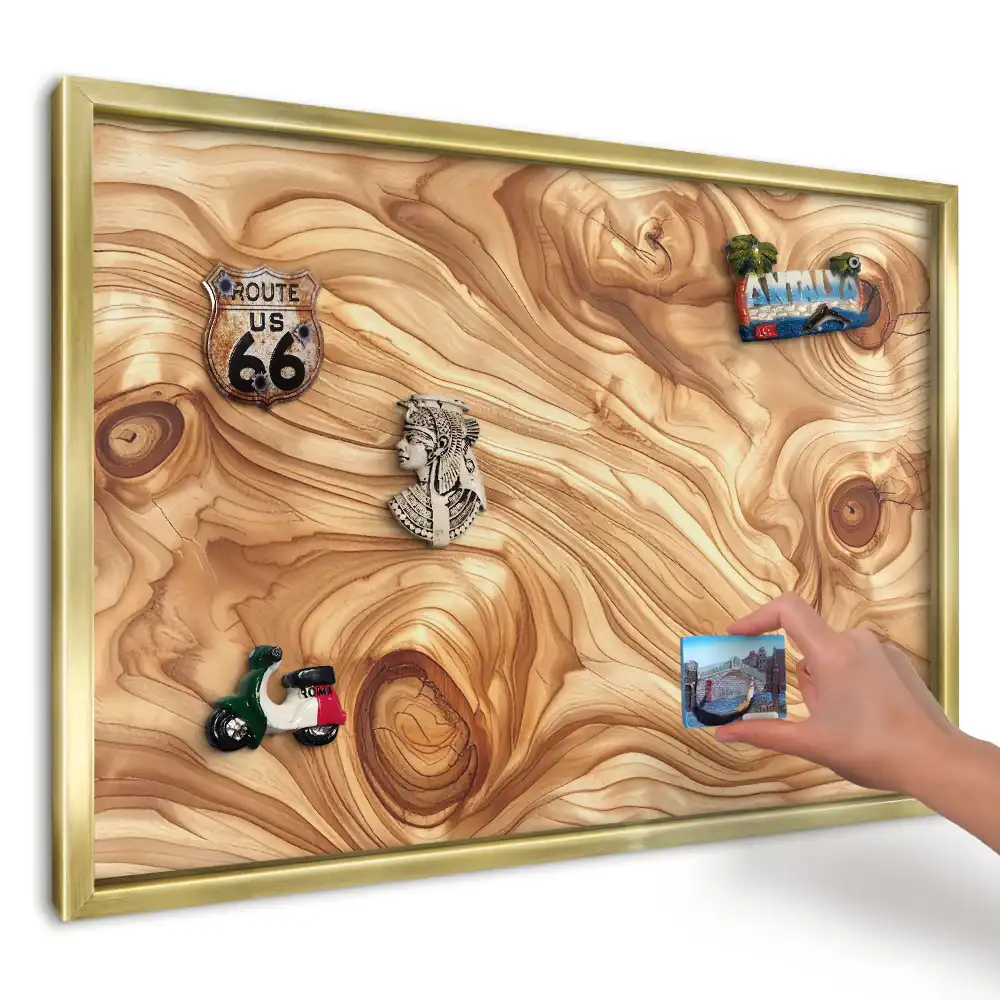 Magnetická nástěnka v dekoru teplého organického dřeva