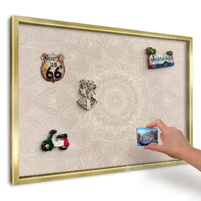 Magnetická nástěnka Geometrie krémové mandaly