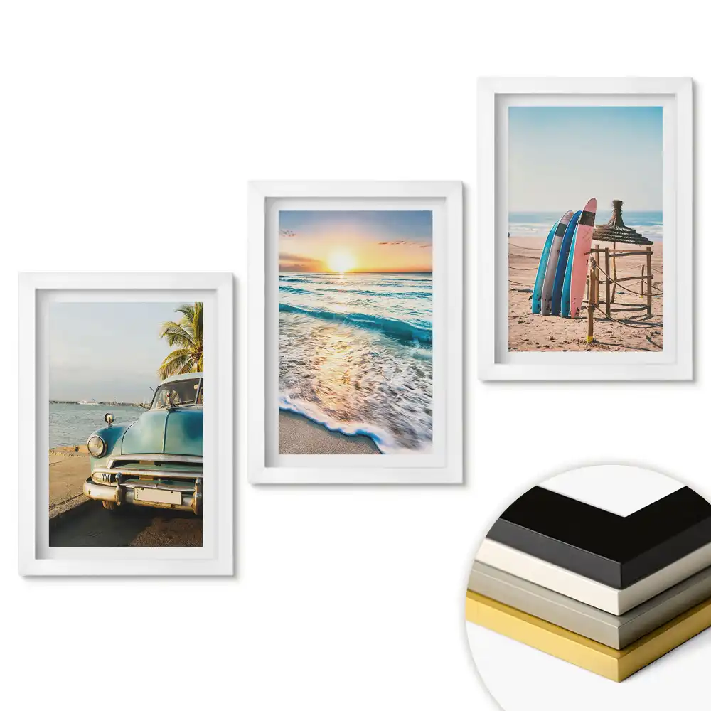 Triptych v rámu Vzpomínky z dovolené u moře