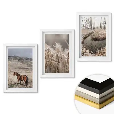 Triptych v rámu Přírodní krajiny v minimalistickém stylu