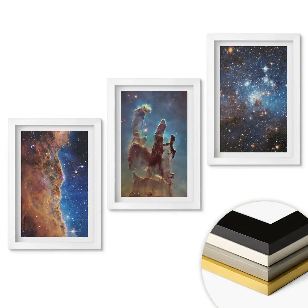 Set obrazů do obýváku Kosmická krása ve třech verzích