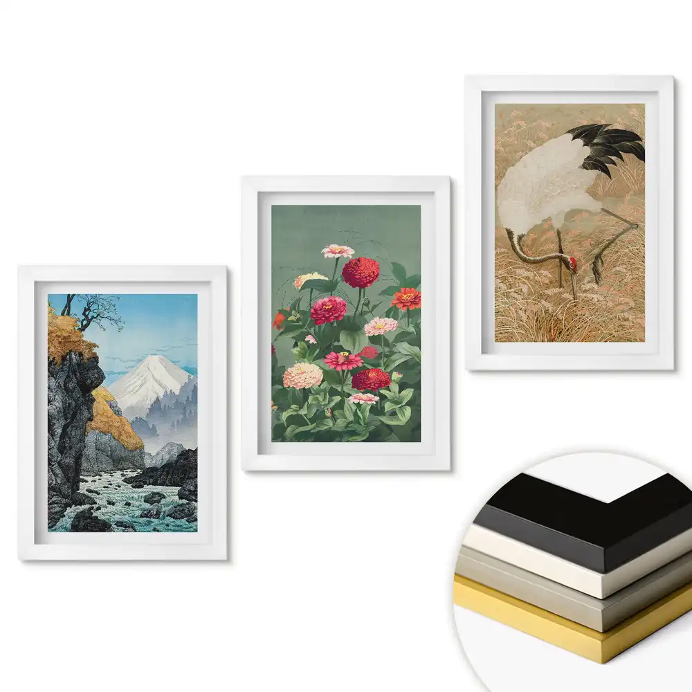Triptych v rámu Krajiny a příroda v japonském umění